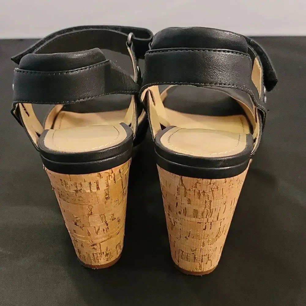 WEDGE PEEP TOE ADJUSTABLE BUCKLE WOMENS SANDAL